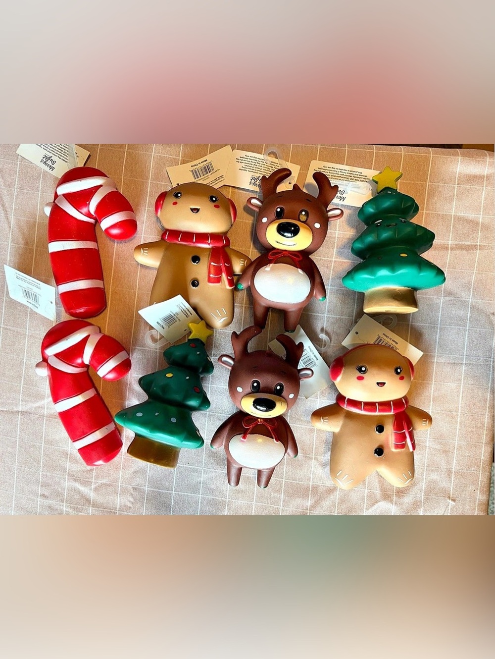 Christmas rubber dog toys assortment